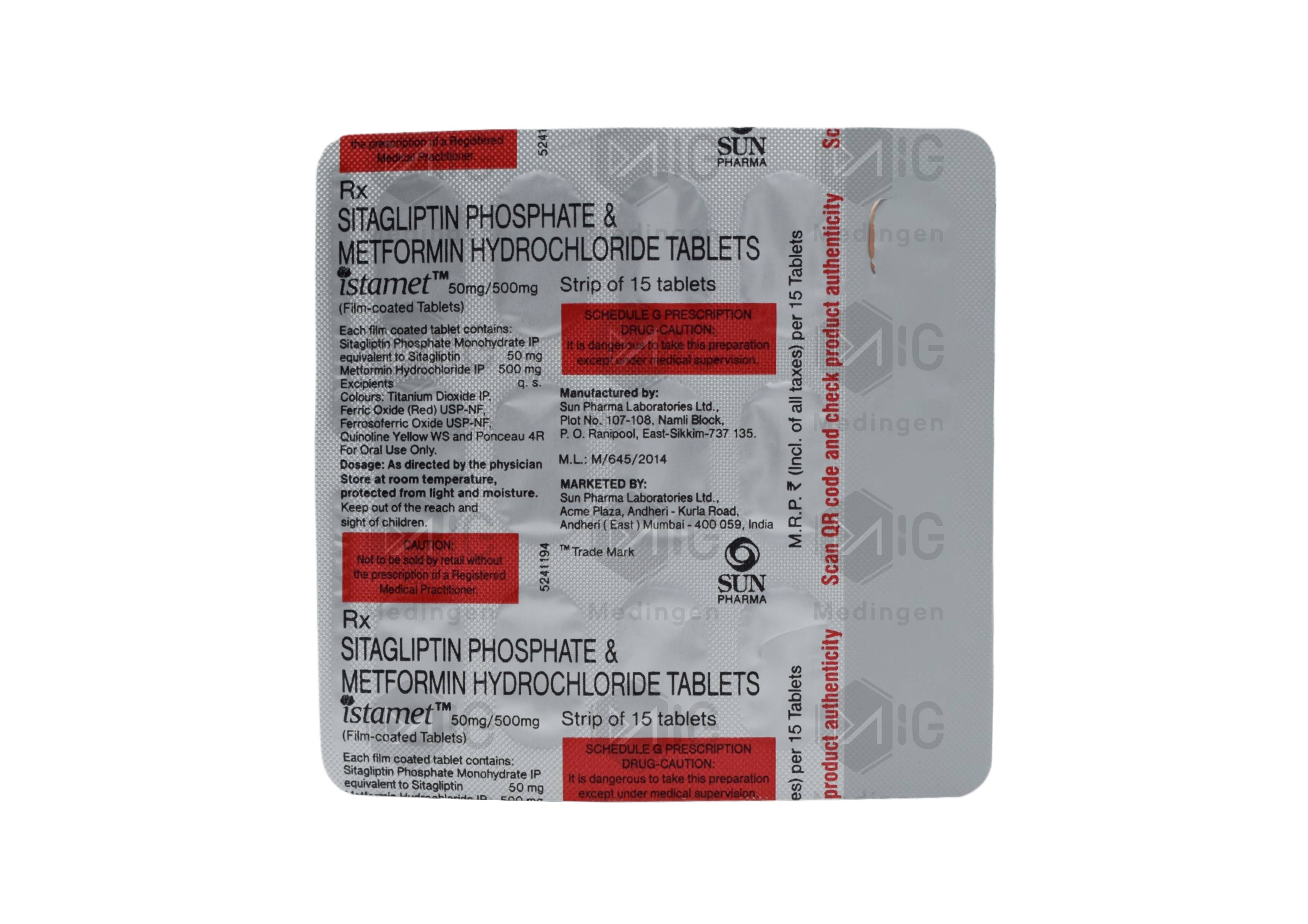 ISTAMET 50/500MG